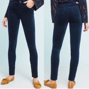 Anthropologie AG Blue Velvet Pants EUC